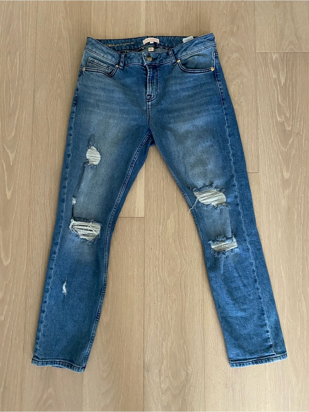 Ted Baker Blue Distressed Skinny Jeans